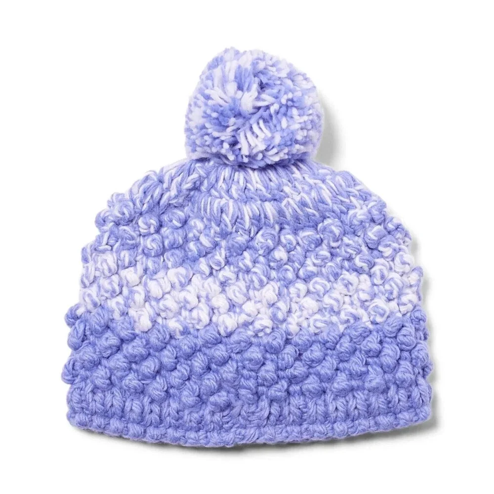 Spyder Brrr Berry Pom 38S555304-CLP Beanie Girls M/L Purple Fleece Lined DDR1514